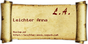 Leichter Anna névjegykártya