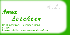 anna leichter business card